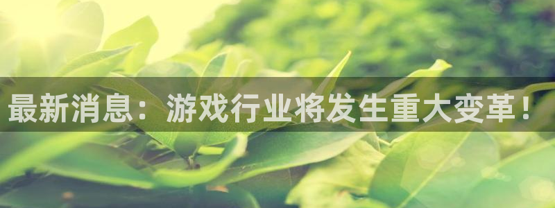 奇亿娱乐线路测试：最新消息：游戏行业将发生重大变革！